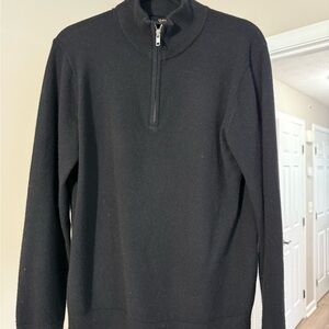Quince Men's Black Quarter Zip-Up Sweater
